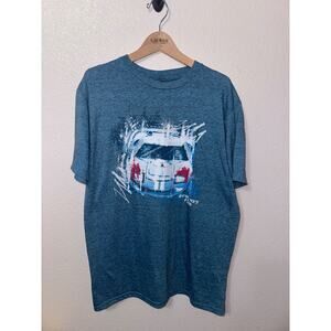 Ford GT40 Racing Car T-Shirt Size Medium Graphic Tee Blue Heather Vintage Style